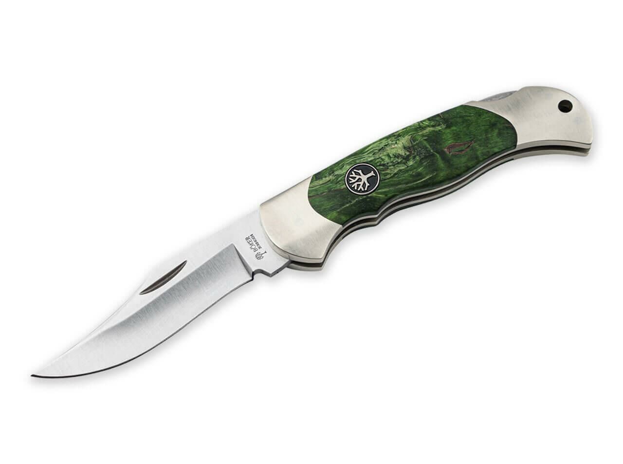 Böker Junior Scout Curly Birch Green Çakı