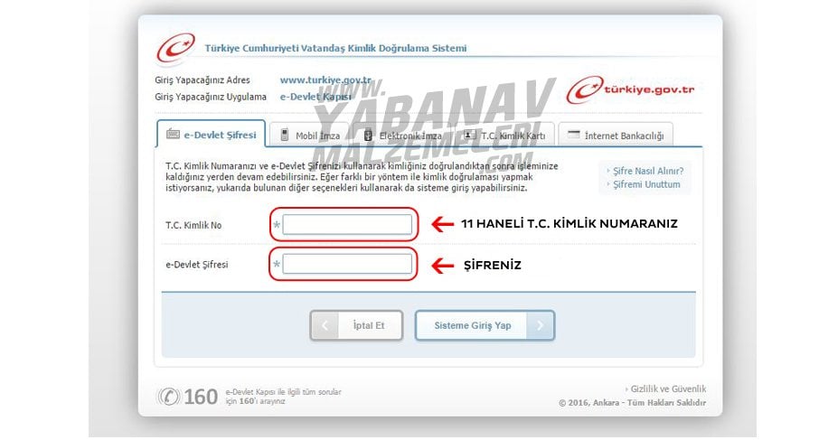 E-DEVLET LOGIN SAYFASI