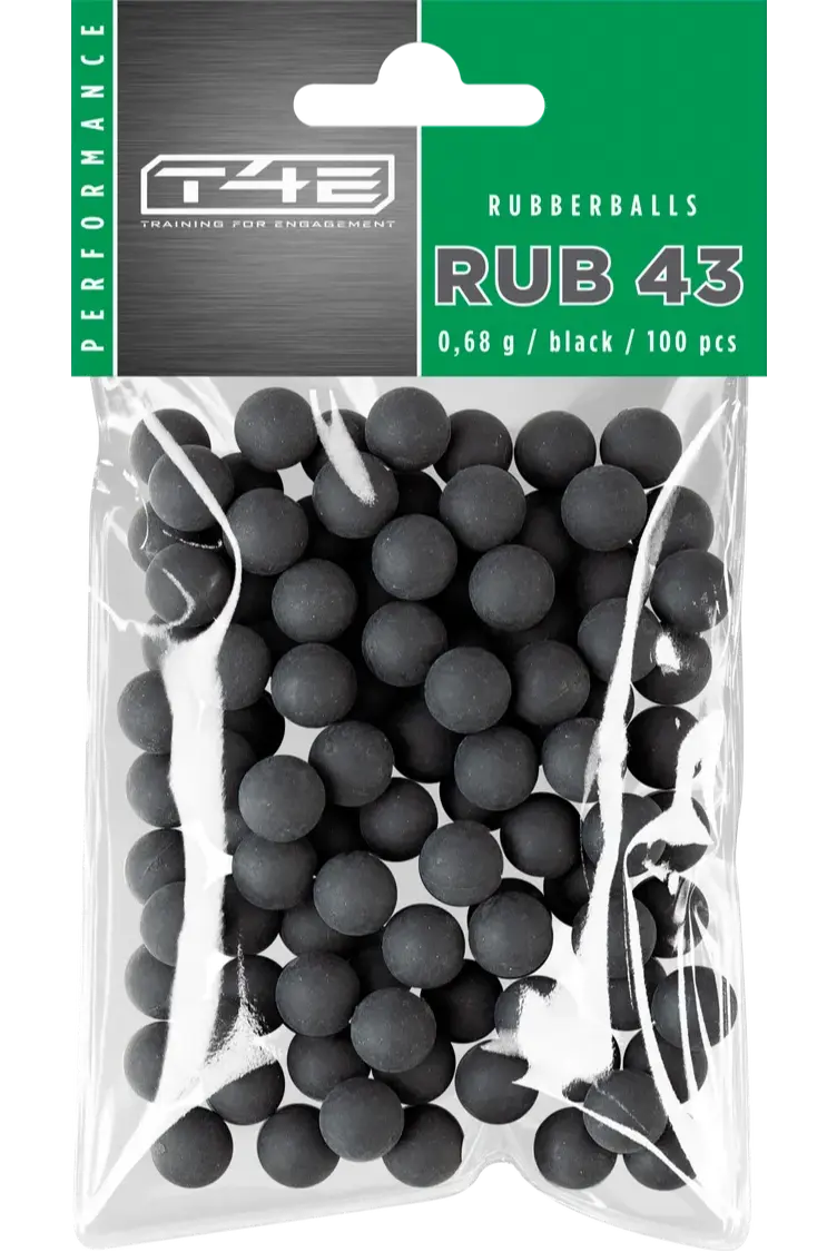 UMAREX T4E RB .43 KALİBRE SİYAH RUBBERBALL / 100 ADET