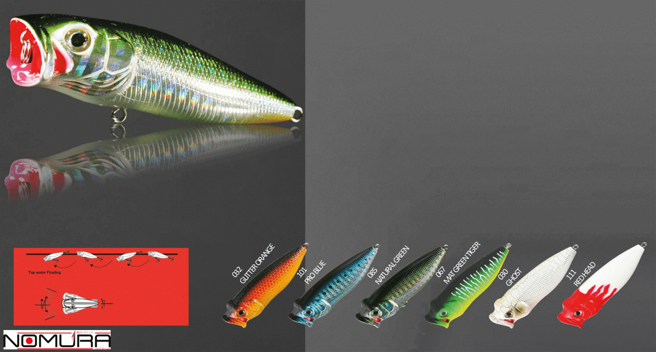 Nomura Bubble Popper 4,5 cm 4.5g Floating Top Water Suni Yem 101