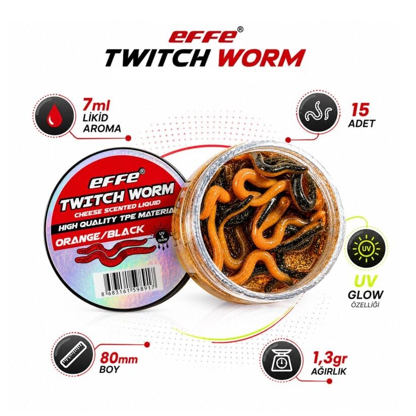 Effe Twitch Worm Kokulu Silikon Yem