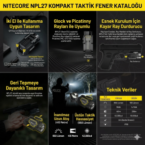 NITECORE NPL27 650 LUMEN SARJLI SILAH FENERİ