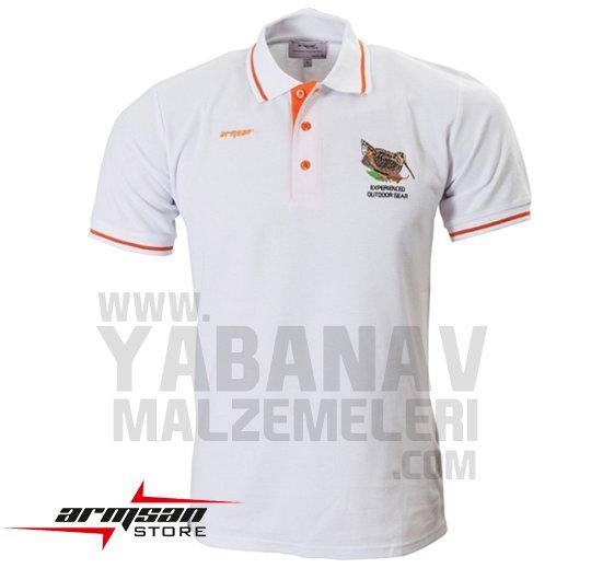 ARMSAN CAMEL POLO YAKA BEYAZ ÇULLUK T-SHIRT