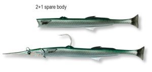 Savage gear Needlefish Pulsetail 2+1 14 cm 12g Suni Yem Pearl White Silver