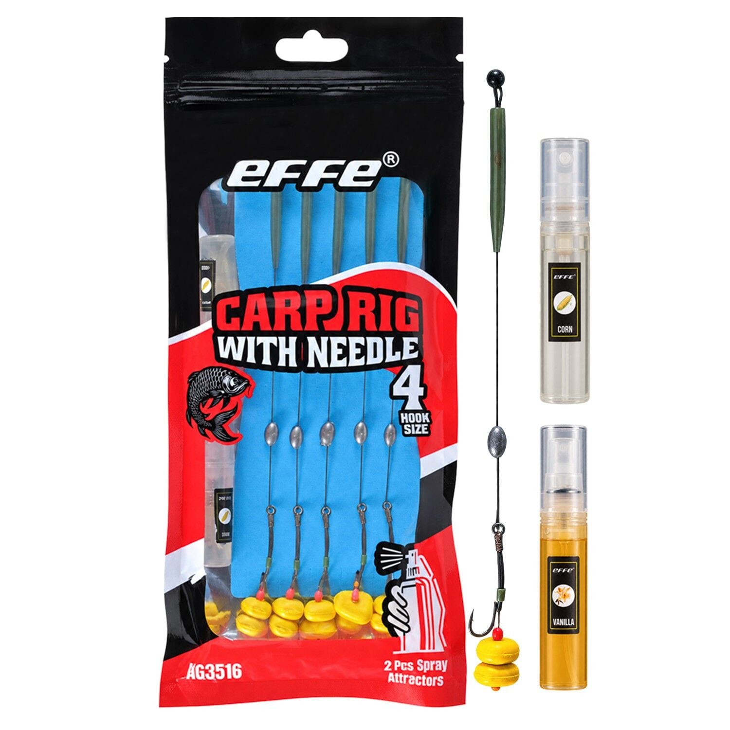 Effe Carp Rig With Needle 5'li Kokulu Hazır Takım