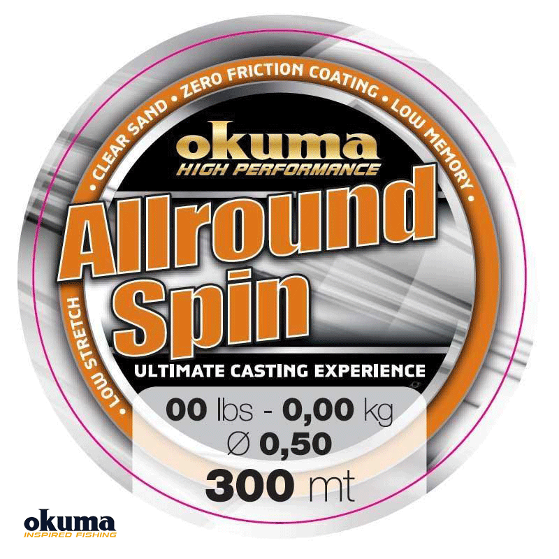 Okuma Allround Spin 300 mt 12,00 lb 5,5 kg 0,25 mm Brown Misina