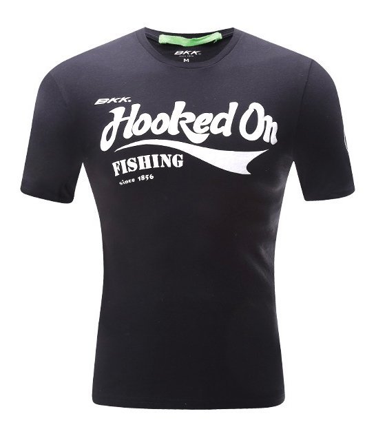 BKK Hooked On Fishing Siyah T-Shirt
