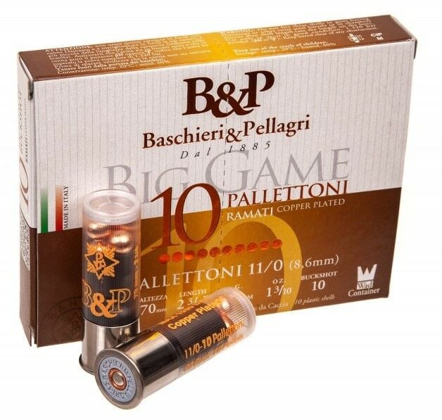 B&P BIG GAME COPPER BUCKSHOT 11/0 10 PELLETS - 12 CAL.