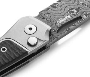 Lionsteel Twain Damascus - Gray Titanium / Carbon Fiber Çakı