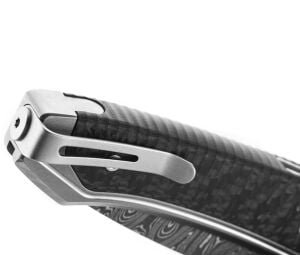 Lionsteel Twain Damascus - Gray Titanium / Carbon Fiber Çakı