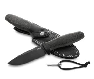Lionsteel Acha Black Burlap Black Blade Mikarta Bıçak
