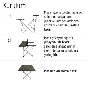 PLATAN ONES-A AHŞAP KATLANIR KAMP MASASI (BÜYÜK BOY)