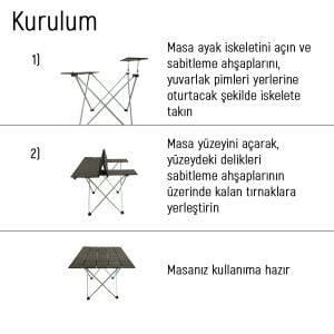 PLATAN ONES-A AHŞAP KATLANIR KAMP MASASI (BÜYÜK BOY)