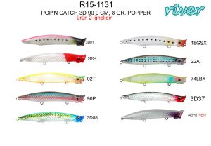 River Pop'n Catch 3D 90 9cm 8g Popper D88