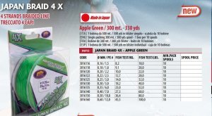 Lineaeffe 300 mt 4 örgü yeşil ip(made in japan) 0,18 mm