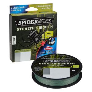 Spider Wire 8 Braid & Fluorocarbon Duo Spool System 150 & 50m Moss Green/Clear 0.09 & 0.30mm