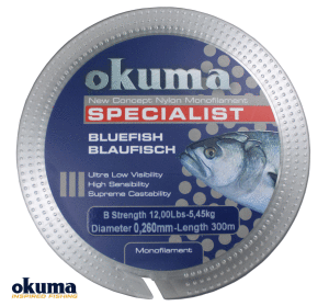 Okuma Bluefish 300 mt 29,00 lb 13,18 kg 0,40 mm Clear Misina