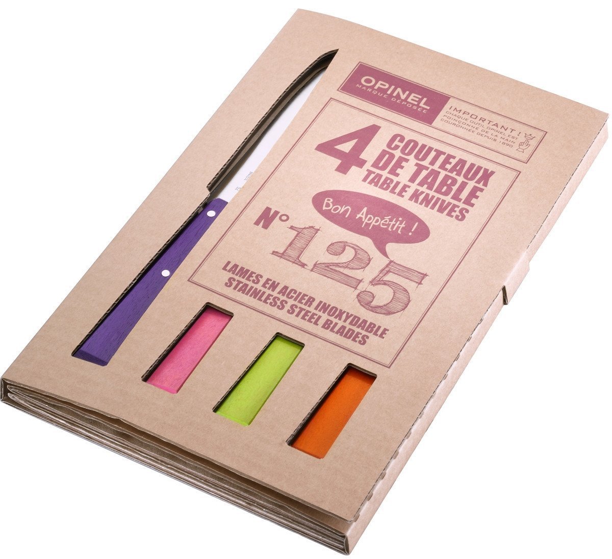 OPINEL 1532 4'LÜ RENKLİ SOFRA BIÇAK SETİ