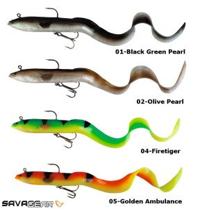 Savage gear Real Eel 20 cm 38 gr NL Suni Yem 01-Black Green Pearl