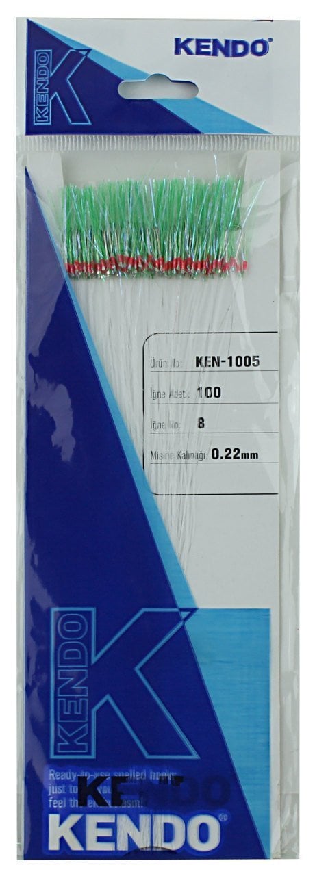 Kendo Özel Köstek 100 Adet İğne No:8 Yeşil Mor Sim