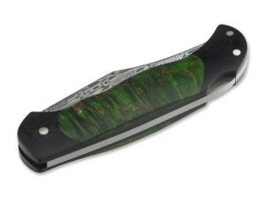 Böker Manufaktur Junior Scout Lightweight Curly Birch Green Damascus Çakı