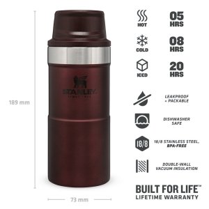 STANLEY KLASİK 0.35 LT BORDO SEYAHAT BARDAĞI