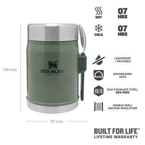 STANLEY KLASİK 0.40 LT YEŞİL KAŞIKLI YEMEK TERMOSU