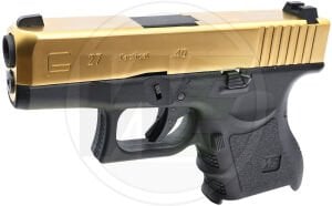 WE GLOCK 27 GEN3 TITANIUM GOLD BLOWBACK AIRSOFT TABANCA