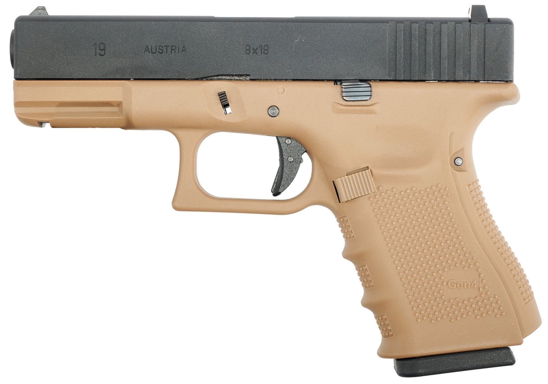 WE GLOCK 19 GEN4 Tan Blowback Airsoft Tabanca
