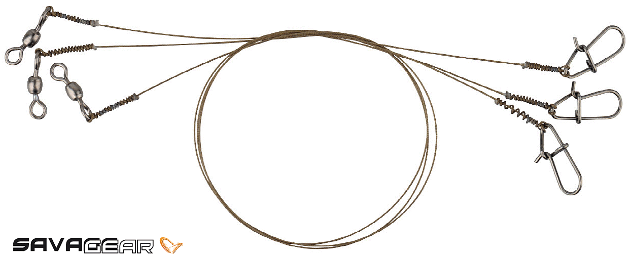 Savage gear Raw49 Uncoated Trace 20 cm 0.27 mm 7 kg Swivel/Needle Snap 3 Adet