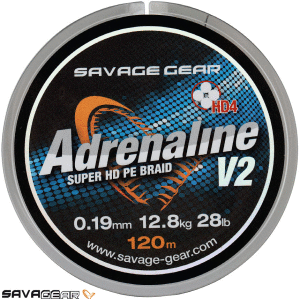 Savage gear HD4 Adrenaline V2 120 m 0.10 mm 13 lbs 6 kg Grey