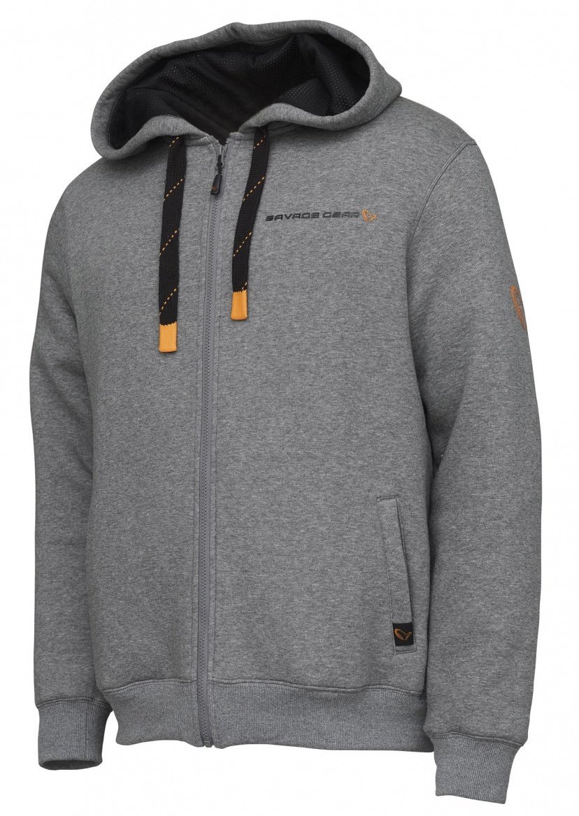 Savage Gear Classic Zip Grey Melange Hoodie  L