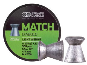 JSB MATCH DIABOLO LIGHT WEIGHT 7.33 GRAIN 4,49 MM SAÇMA / 500 ADET