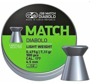 JSB MATCH DIABOLO LIGHT WEIGHT 7.33 GRAIN 4,50 MM SAÇMA / 500 ADET