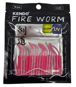 Kendo Fire Worm Lrf Silikonu 5cm 18 Adet Dark Orange/Dark Green