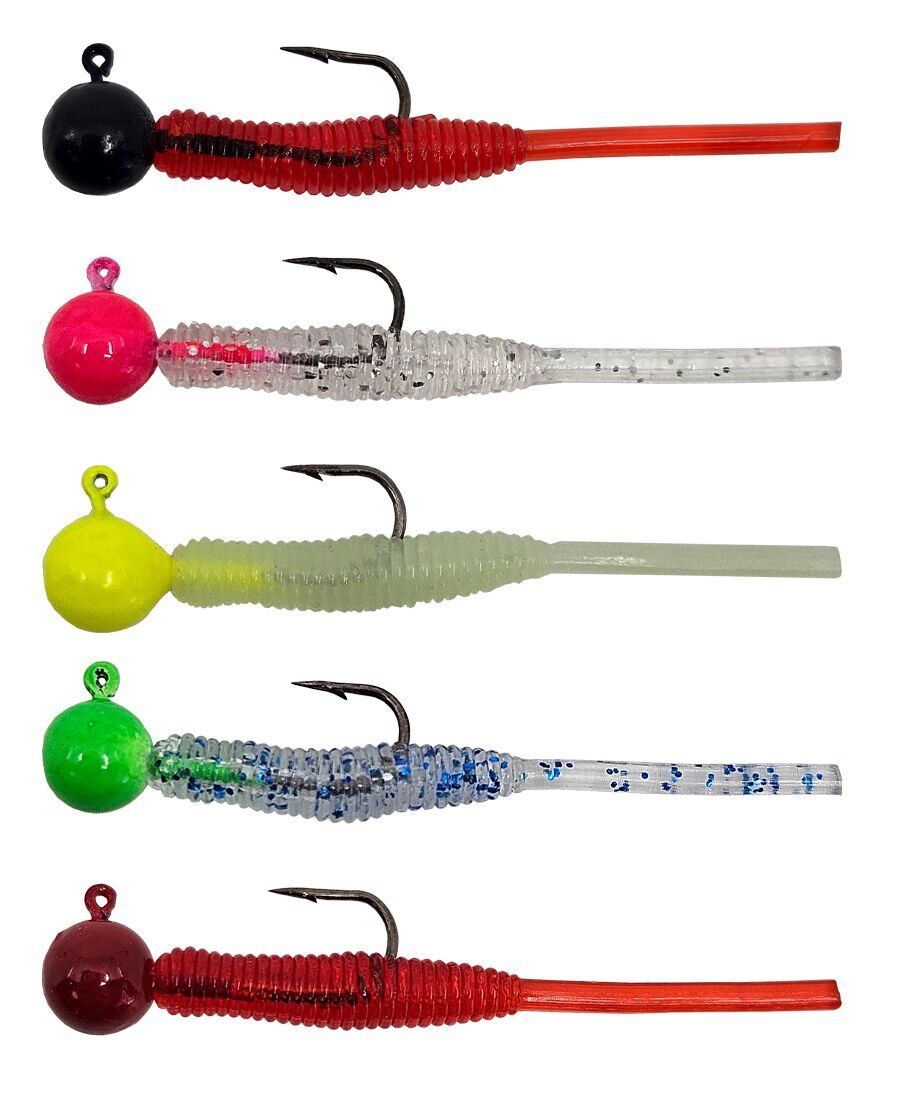 Kendo Hook Worm Jighead+Lrf Silikonu 2gr+4.5cm 5 Adet Head Green+Blue Glitter