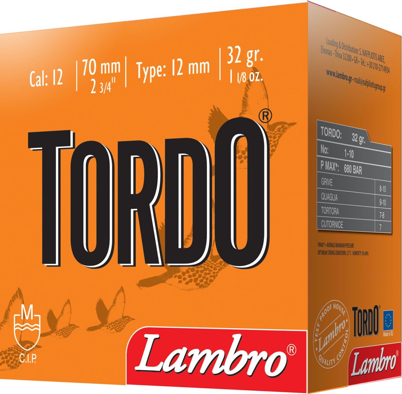 LAMBRO TORDO 32 GR. AV FİŞEĞİ - 12 CAL.