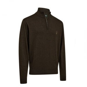 DEERHUNTER Harrington Fermuarlı Kahverengi Kazak - 2XL