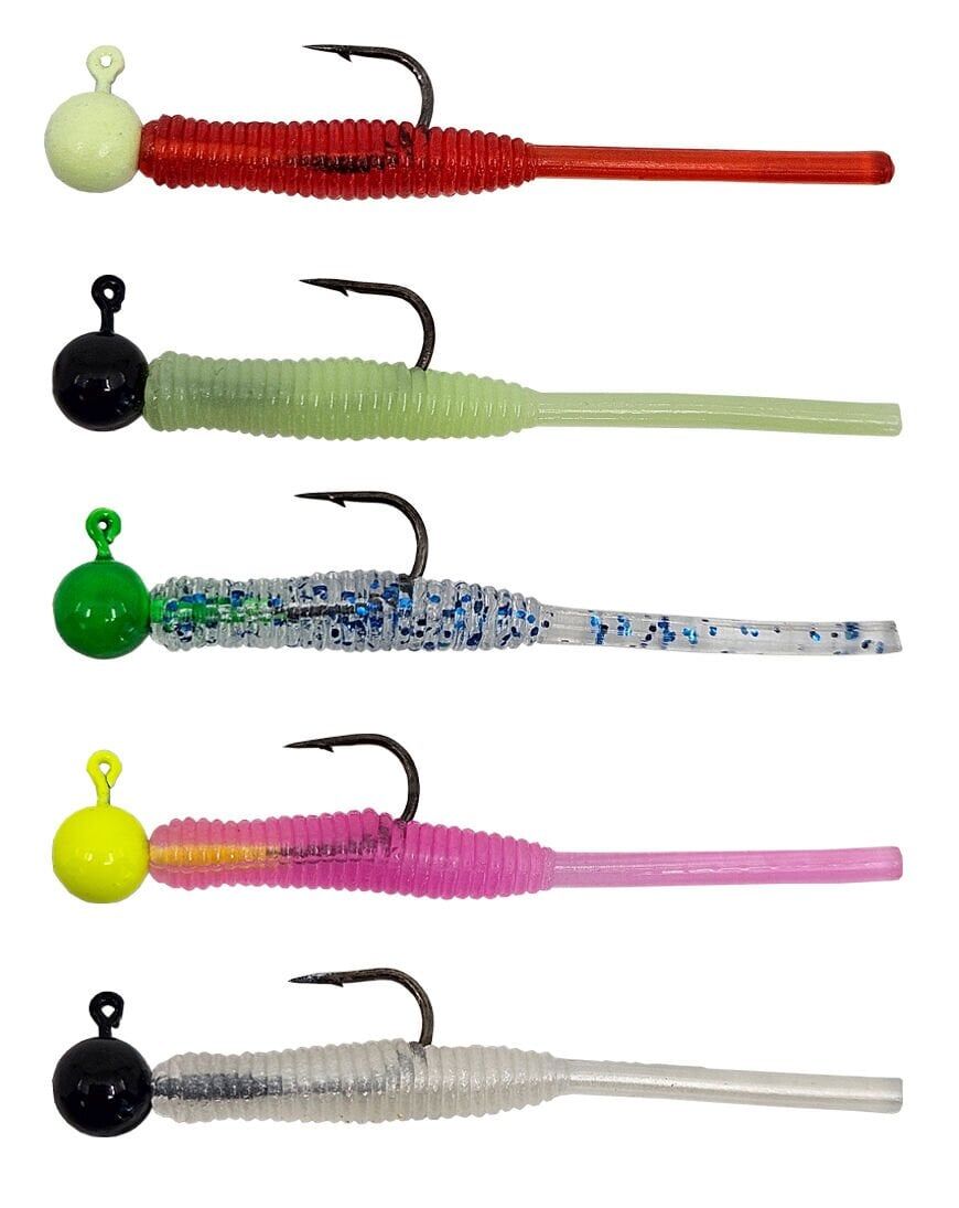 Kendo Hook Worm Jighead+Lrf Silikonu 1gr+4.5cm 5 Adet Head Black+Pearl White