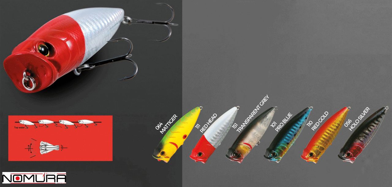 Nomura Small Popper 6.5 cm 10g Floating Top Water Suni Yem