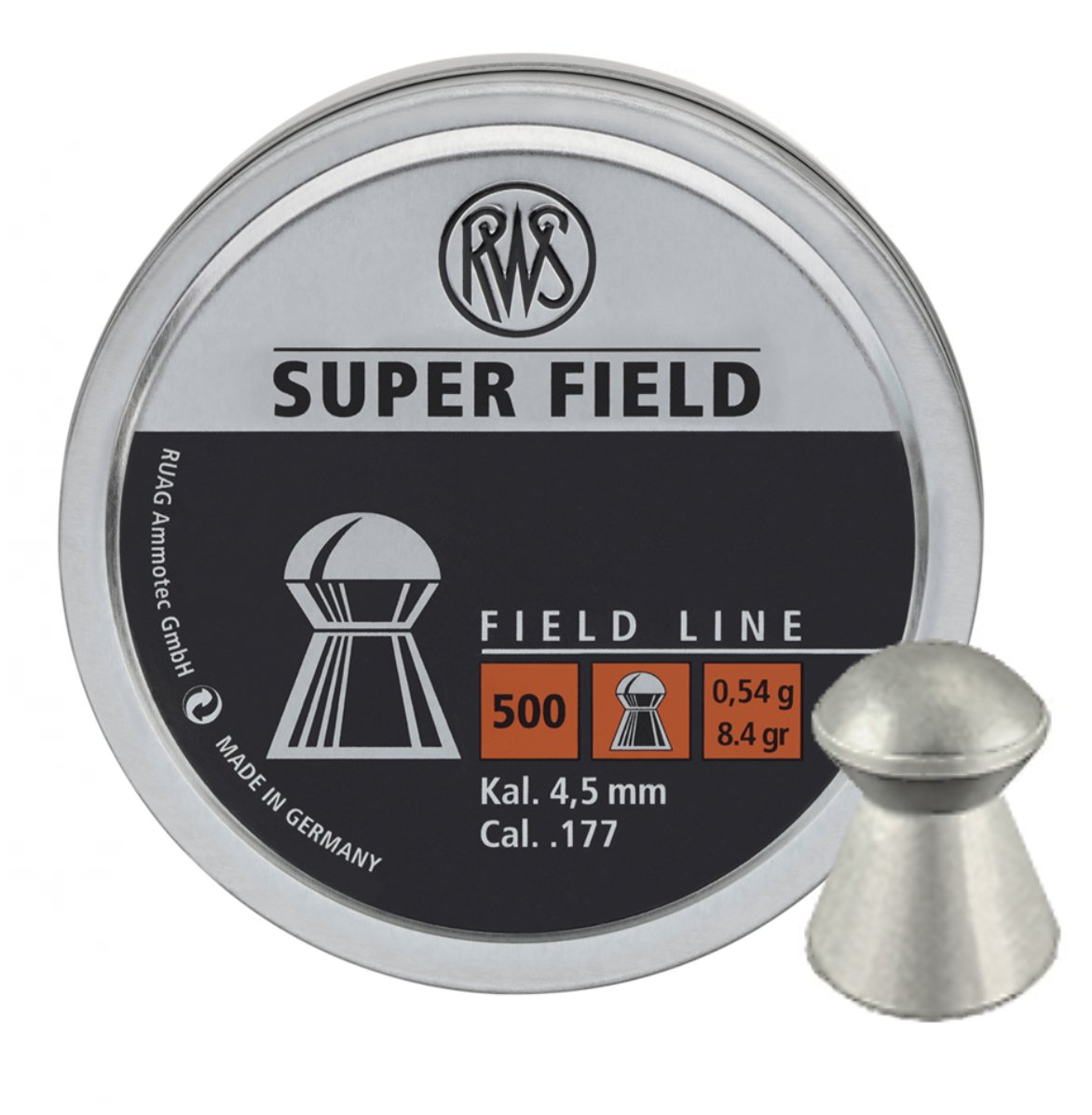 RWS SUPER FIELD 0,54 GR 4,5 MM SAÇMA 500 ADET