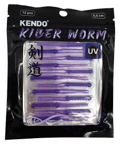 Kendo Killer Worm Lrf Silikonu 5,5cm 12 Adet Purple
