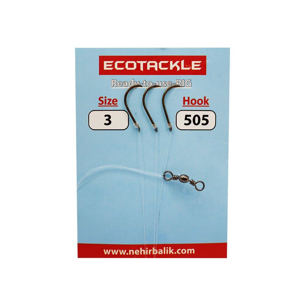 Ecotackle Fırdöndülü Yemli Takım 505 Bronz 3 İğne 2/0
