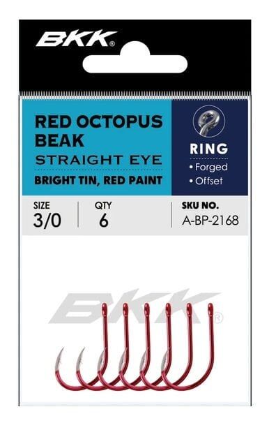 BKK Red Octopus Beak Straight Eye Olta İğnesi 5/0