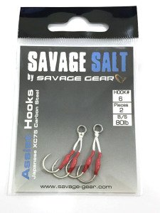 Savage gear Asist Hook 2 Adet 1-0 Double 100lbs