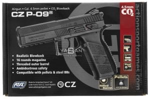 ASG CZ P-09 SİYAH BLOWBACK HAVALI TABANCA