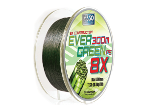 Asso Ever Green 8 Örgü Mumlu 300 MT İp Misina NO: 0,15MM / 300MT. / 15,00 LB
