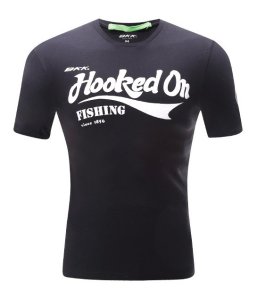 BKK Hooked On Fishing Siyah T-Shirt S
