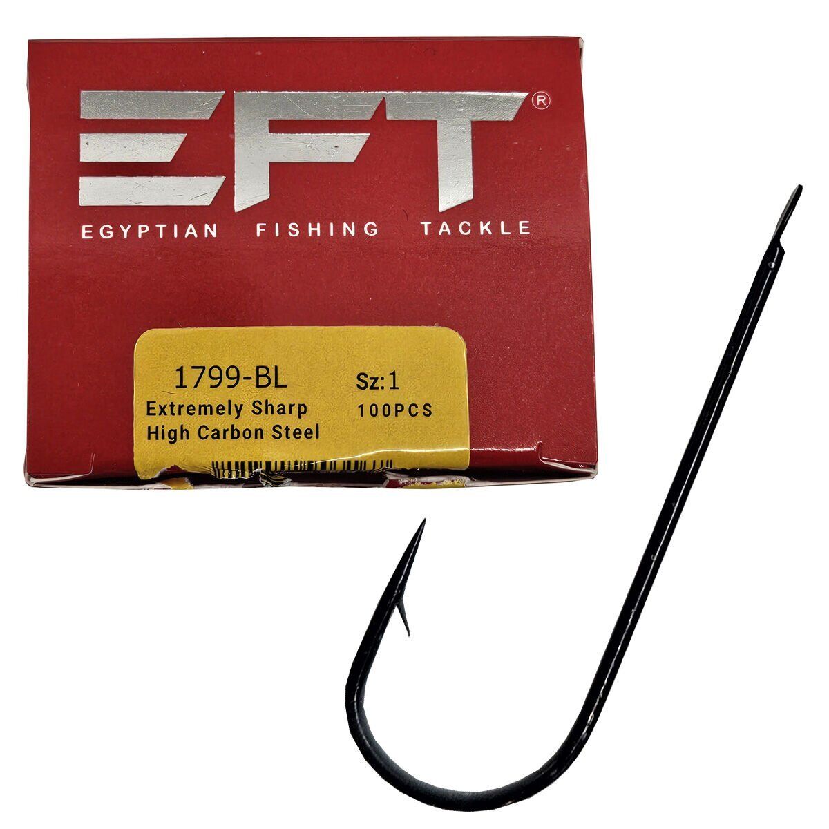 EFT Hook 1799 Siyah Düz İğne 100 Adet 1