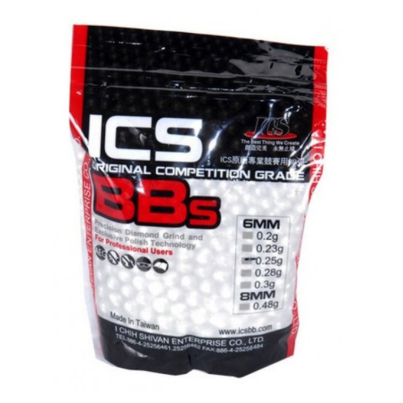 ICS 6MM AIRSOFT BEYAZ BBS 0.25G 1000 ADET